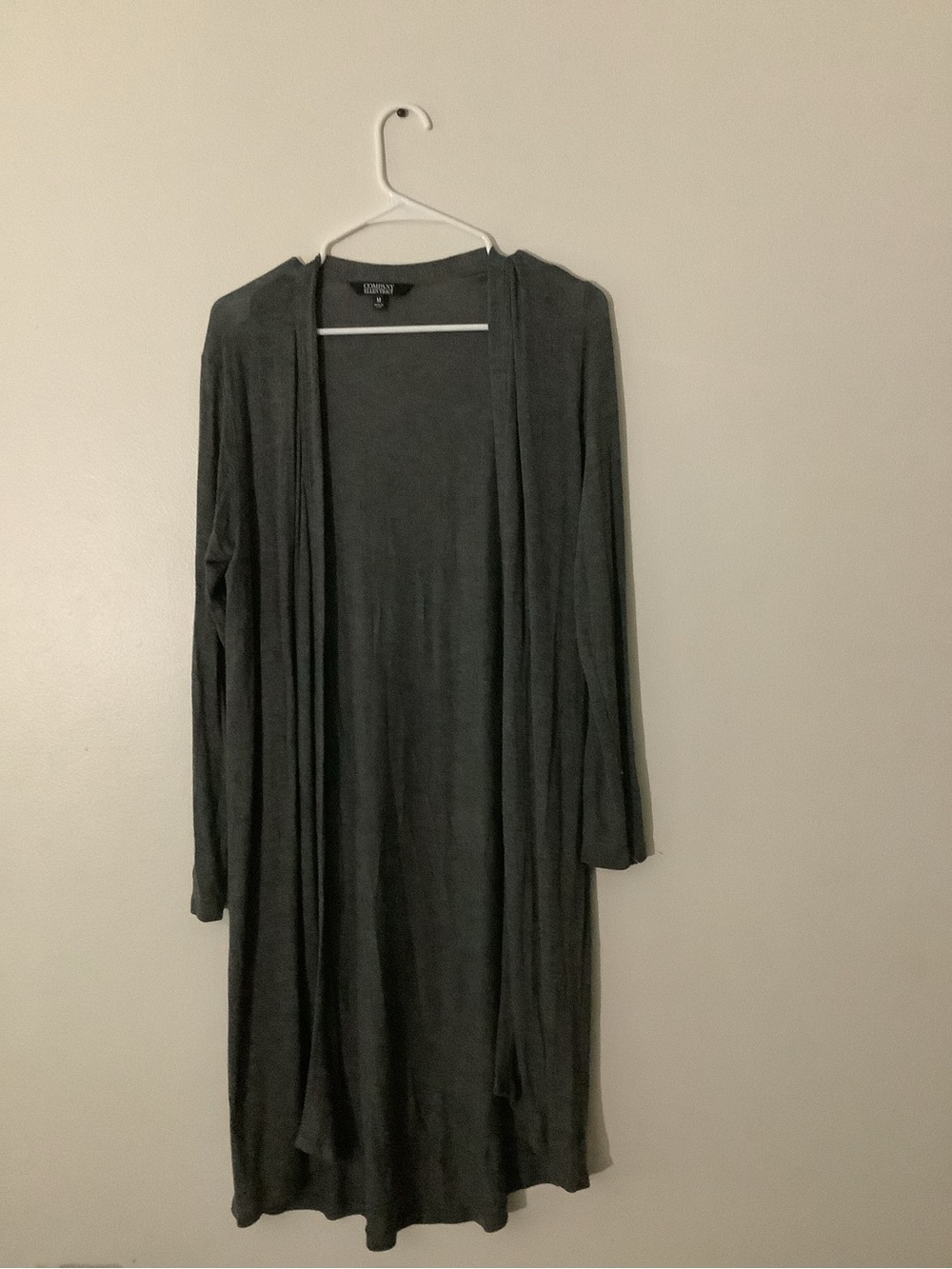 Ellen Tracy Dark Charcoal Open-Front Cardigan